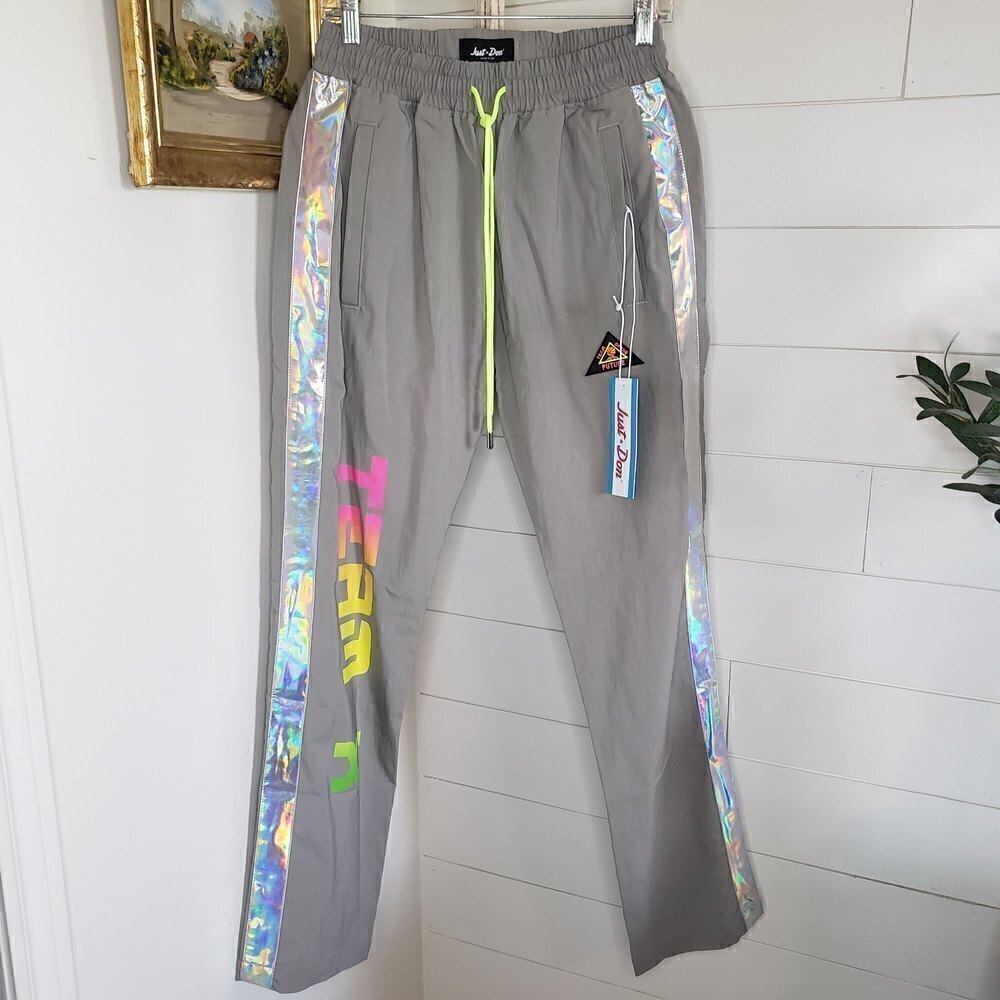 Just Don NWT Team X Fear of The Future Basketball Track Pants Grey Medium